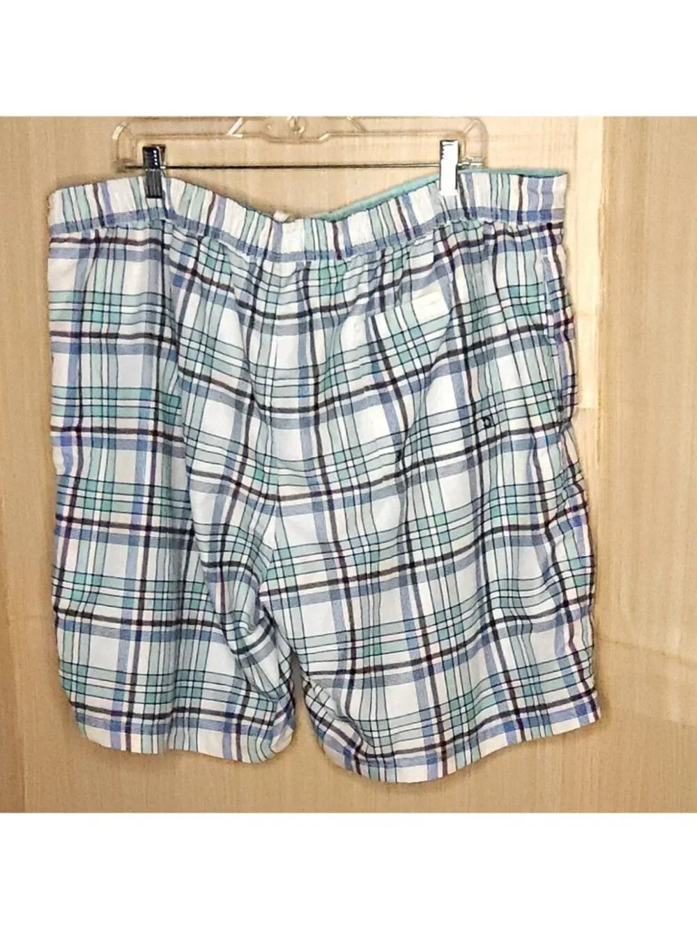 Merona Mens Mint Green White Plaid Board Shorts XXL